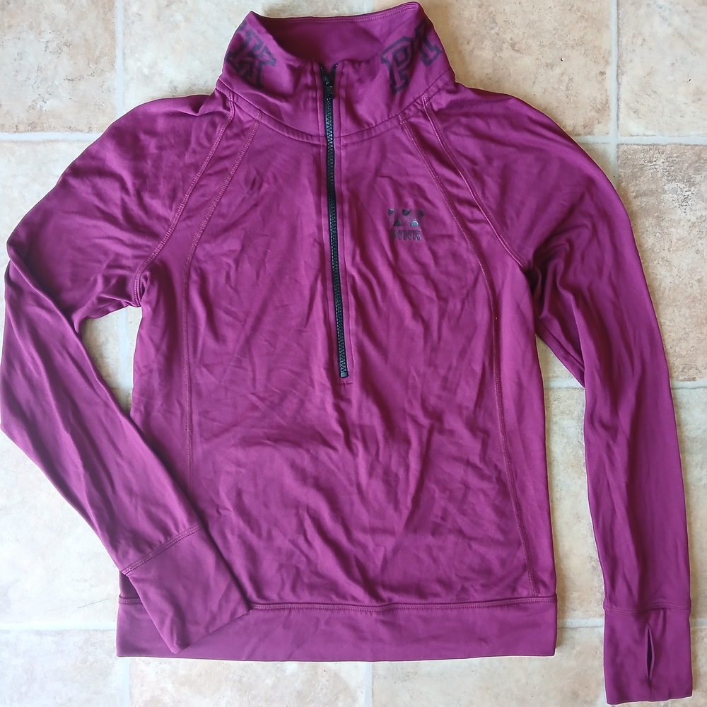 PINK Victoria's Secret Maroon Half-Zip Top